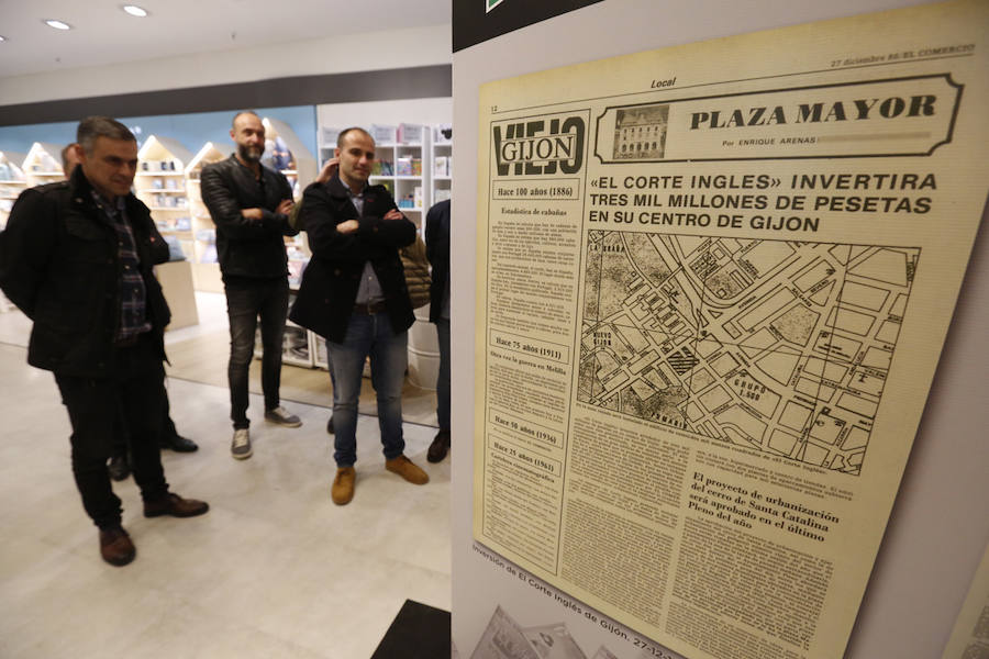 El Corte Inglés inaugura una exposición con portadas de EL COMERCIO para conmemorar su 140 aniversario. Se podrá visitar en la planta baja del centro comercial hasta el próximo 16 de noviembre