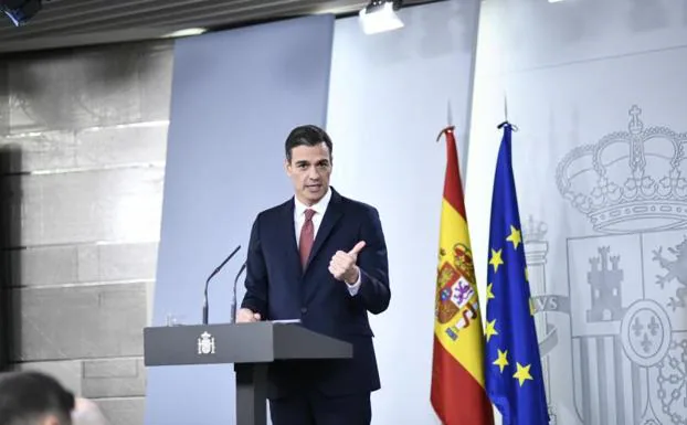 El presidente del Gobierno, Pedro Sánchez, durante su comparecencia de este miércoles.