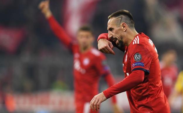 Franck Ribéry, durante el partido ante el Borussia Dortmund.