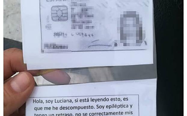 «Soy epiléptica. Por favor, avise a mis padres si está leyendo esto»