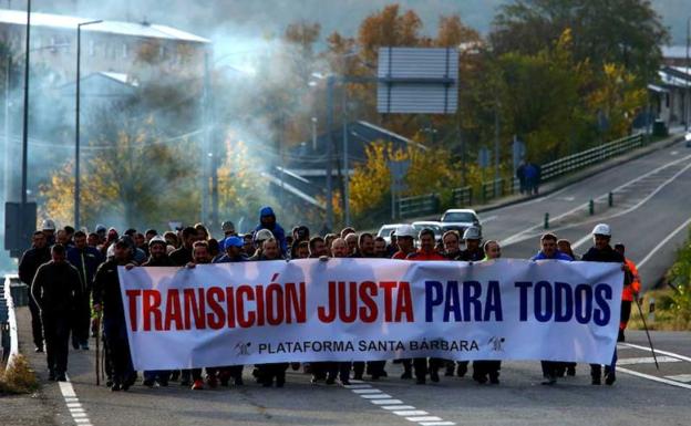 La marcha minera ha partido de Toreno, en León, y espera llegar a Oviedo en cinco días. 