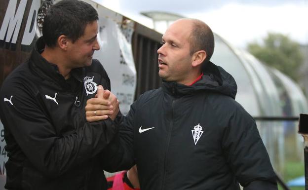 José Alberto López, nuevo técnico del Sporting, en su último partido con el filial. 