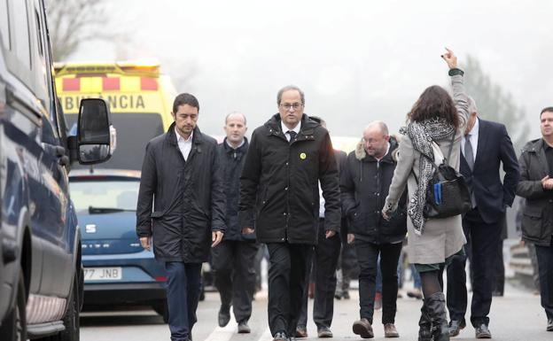 Quim Torra, en el lugar del accidente del tren de cercanías.