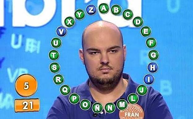 Fran González se enfrenta al rosco final de 'Pasapalabra'. 