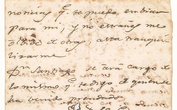 Una de las cartas de la correspondencia de Goya. 