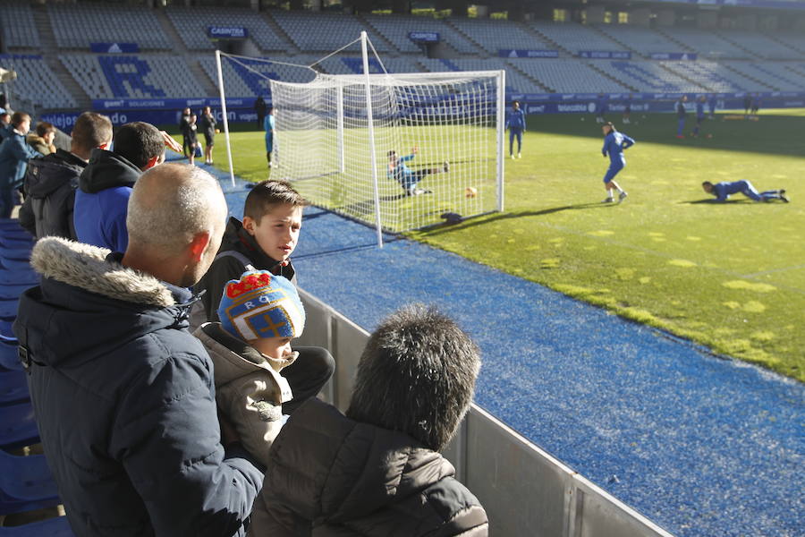 El conjunto azul preparó el encuentro ante el Numancia en el Tartiere rodeado de público