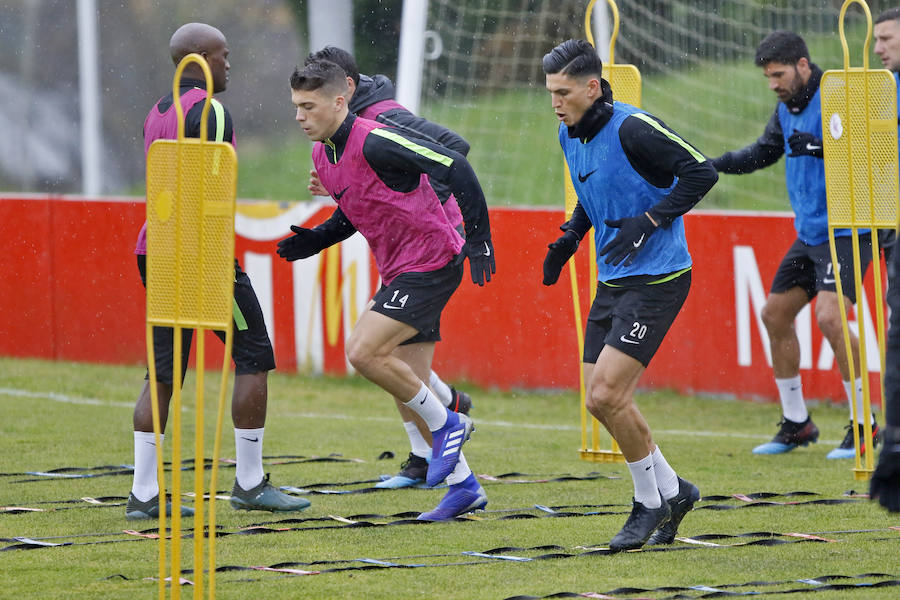 Los rojiblancos preparan su partido ante el Alcorcón