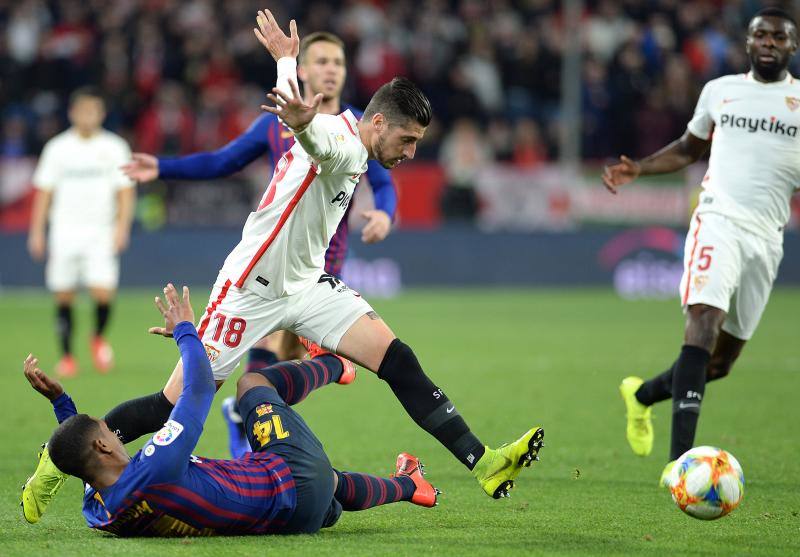 Sevilla y Barcelona se enfrentaron en la ida de octavos de final de la Copa del Rey, en el Sánchez Pizjuán.