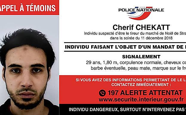 Cartel de búsqueda y captura de Cherif Chekatt.