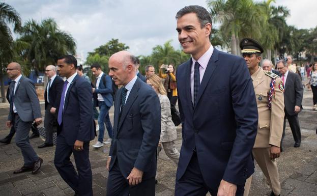 El presidente del Gobierno Pedro Sánchez durante su visita a Santo Domingo.