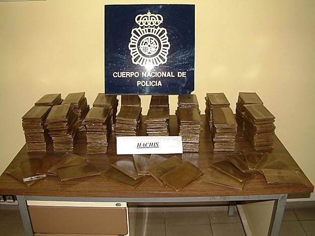 Hachís intervenido por la Policía Nacional de Gijón. 