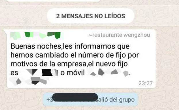 La tremenda metedura de pata de un resturante chino que incluyó a cientos de clientes en grupos de WhatsApp