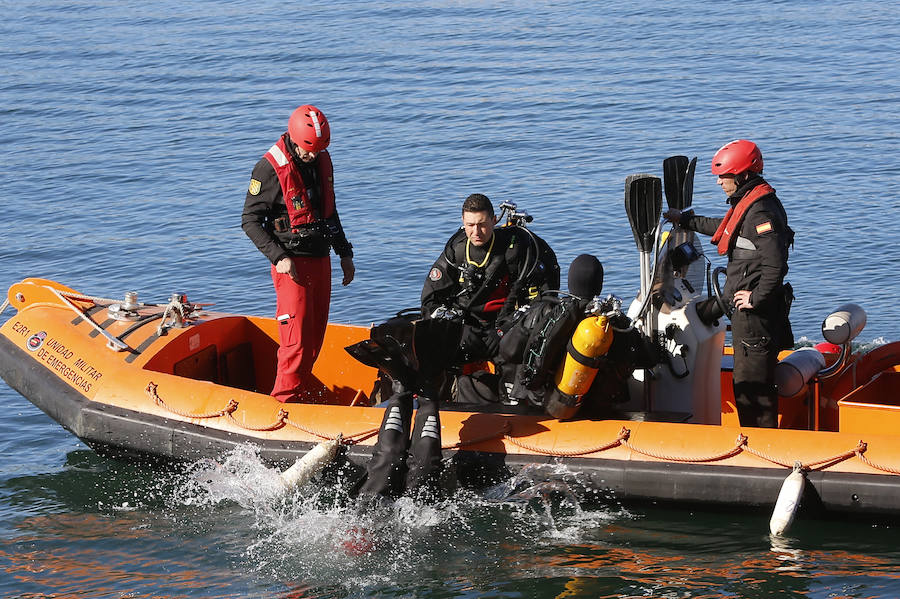 Una compañía del V Batallón de Intervención de Emergencias (BIEM V) de la Unidad Militar de Emergencia ha realizado este martes un ejercicio de instrucción en la zona de la ría del Eo. Navegación con embarcaciones a motor y remo, rescates acuáticos y trabajos subacuáticos o búsqueda en las orillas han sido algunos de los ejercicios realizados.