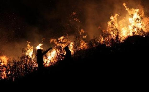 Asturias está en riesgo extremo de incendios, con cinco fuegos activos
