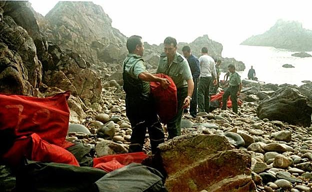 Incautación de cinco toneladas de cocaína en Salave, en 1997. 