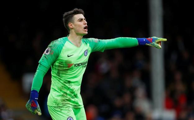 Kepa, en el partido de su equipo frente al Fulham.