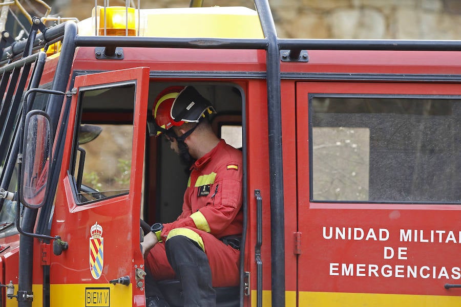 Salas ha sido el concejo que más ha sufrido las consecuencias de unos incendios cuya labor de extinción se complicaba debido al viento.