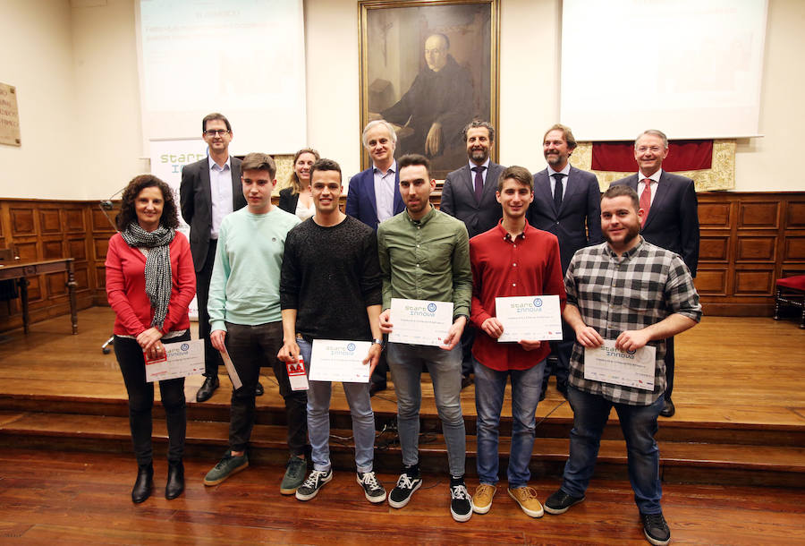 El proyecto Soundup del Colegio de Fomento Peñamayor se ha alzado con el primer premio en la categoría de menores de 17 años de STARTinnova, el programa de impulso de la cultura emprendedora de EL COMERCIO. En la categoría de segundo de Bachillerato y Formación Profesional se ha impuesto Imapro, del CIFP La Laboral, gracias a su propuesta de una compañía de mantenimiento para la Industria 4.0 de la región.