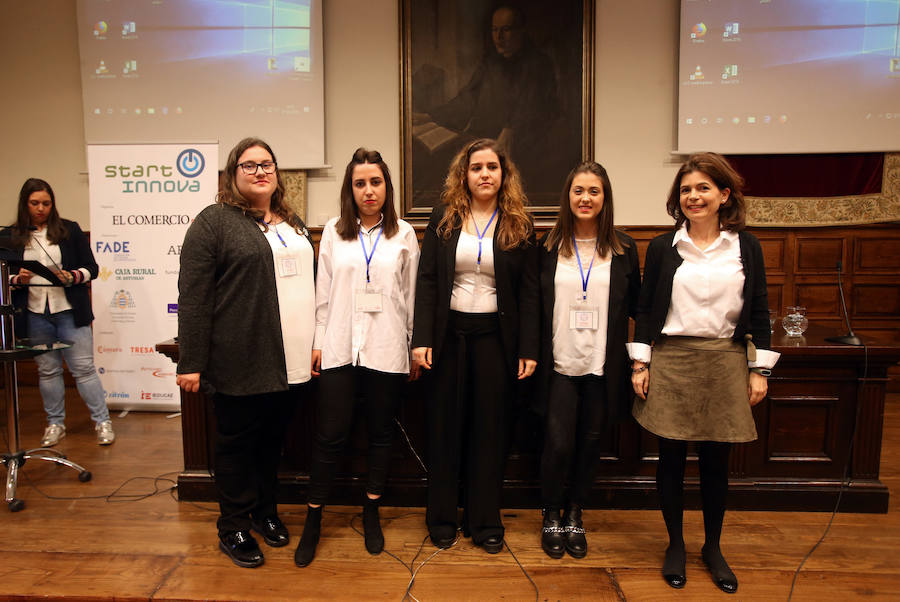 El proyecto Soundup del Colegio de Fomento Peñamayor se ha alzado con el primer premio en la categoría de menores de 17 años de STARTinnova, el programa de impulso de la cultura emprendedora de EL COMERCIO. En la categoría de segundo de Bachillerato y Formación Profesional se ha impuesto Imapro, del CIFP La Laboral, gracias a su propuesta de una compañía de mantenimiento para la Industria 4.0 de la región.