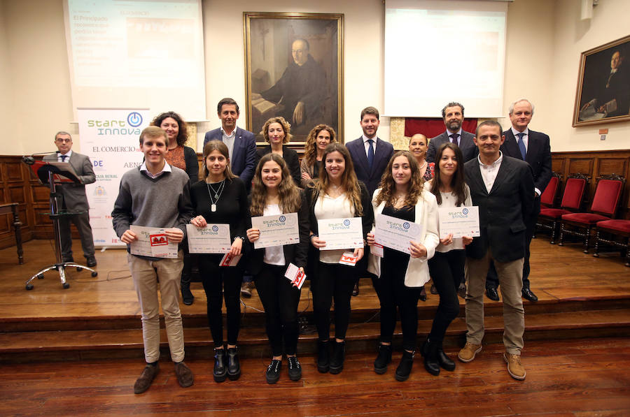 El proyecto Soundup del Colegio de Fomento Peñamayor se ha alzado con el primer premio en la categoría de menores de 17 años de STARTinnova, el programa de impulso de la cultura emprendedora de EL COMERCIO. En la categoría de segundo de Bachillerato y Formación Profesional se ha impuesto Imapro, del CIFP La Laboral, gracias a su propuesta de una compañía de mantenimiento para la Industria 4.0 de la región.