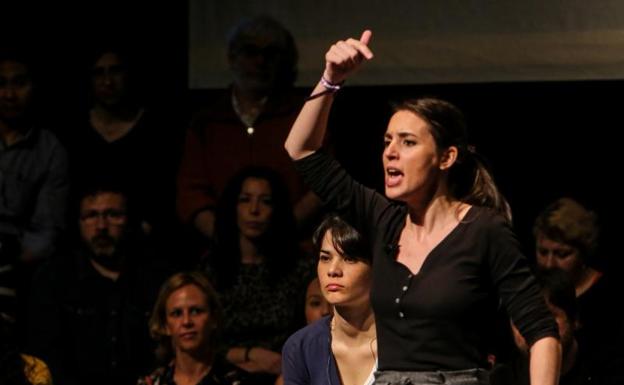 Irene Montero, durante el encuentro programático de Podemos en Alcorcón (Madrid). 