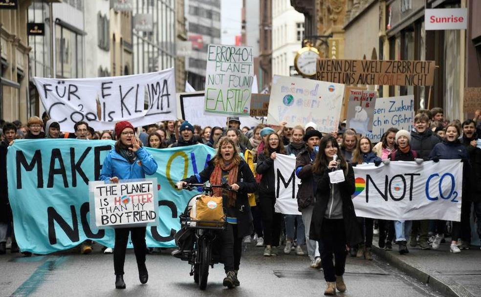 Manifestación contra el cambio climático protagonizado por movimientos de jóvenes en Bruselas. 