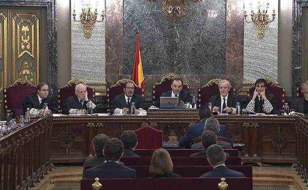 Marchena interviene durante una de las sesiones del juicio.