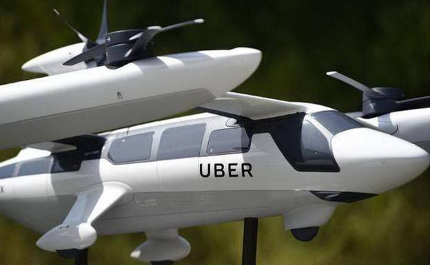 Prototipo de taxi volante eléctrico eVTOL de Uber. 