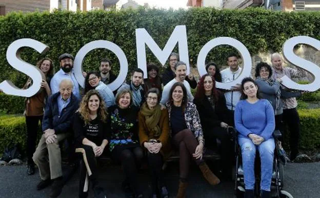 Foto de familia de la candidatura tras la asamblea. 