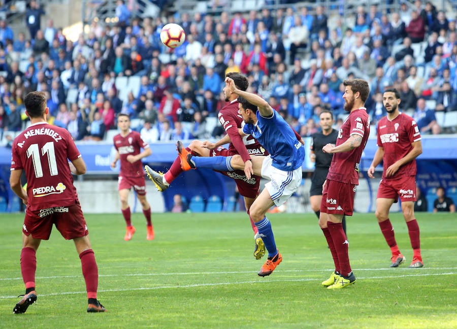 El equipo azul empató en el Carlos Tartiere y dejó escapa tres puntos que le mantienen noveno en la clasificación de Segunda División