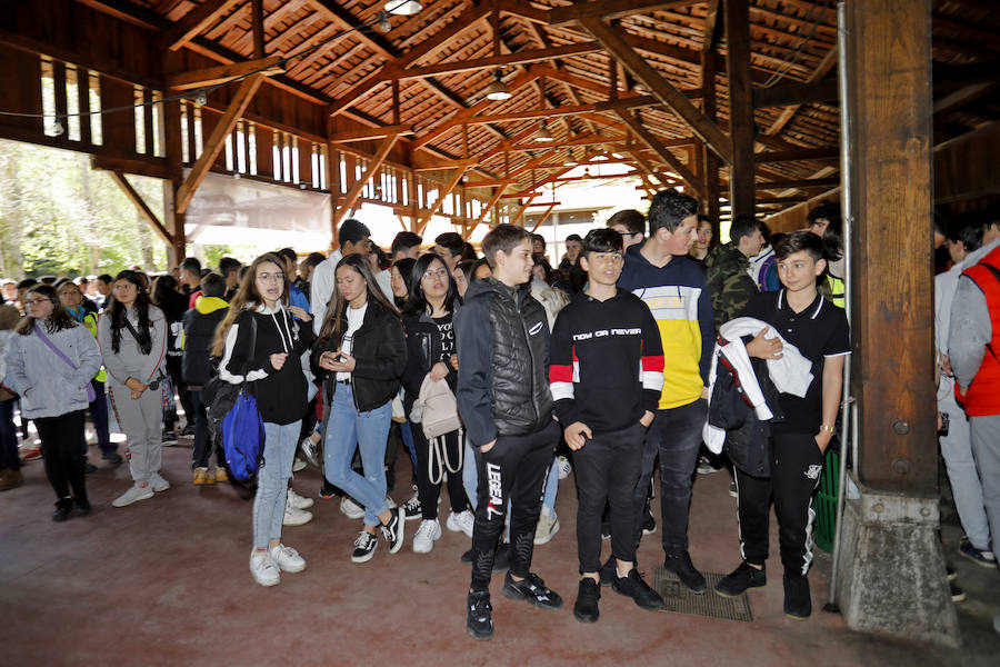 Casi 500 alumnos de secundaria de doce centros de la ciudad en los que se imparte el asturiano formaron parte de la iniciativa, en su XVI edición, desarrollada en el Muséu del Pueblu d'Asturies 