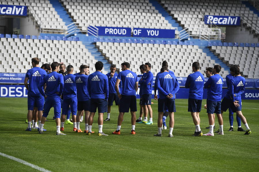 El Oviedo se entrena a puerta cerrada pensando en el Almería