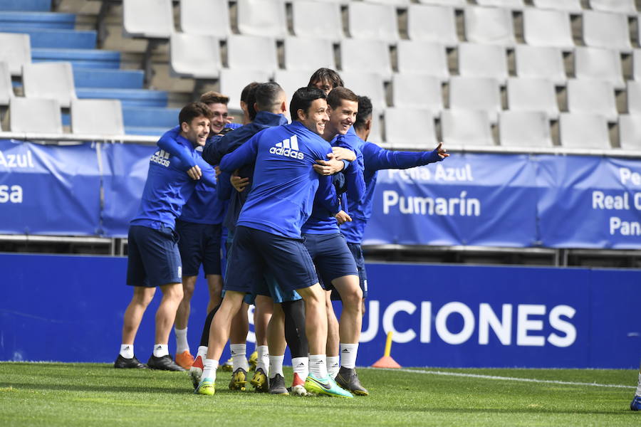 El Oviedo se entrena a puerta cerrada pensando en el Almería