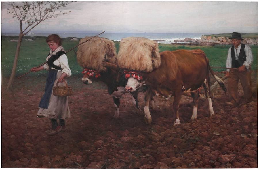 ‘Asturias o arando la tierra’, obra del asturiano Ventura Álvarez Sala del año 1910, que se halla en Oviedo en el Bellas Artes.