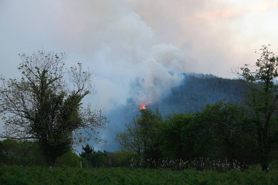 Los fuertes vientos han provocado que el humo se extendieran incluso sobre Gijón, Avilés o la ría de Villaviciosa.