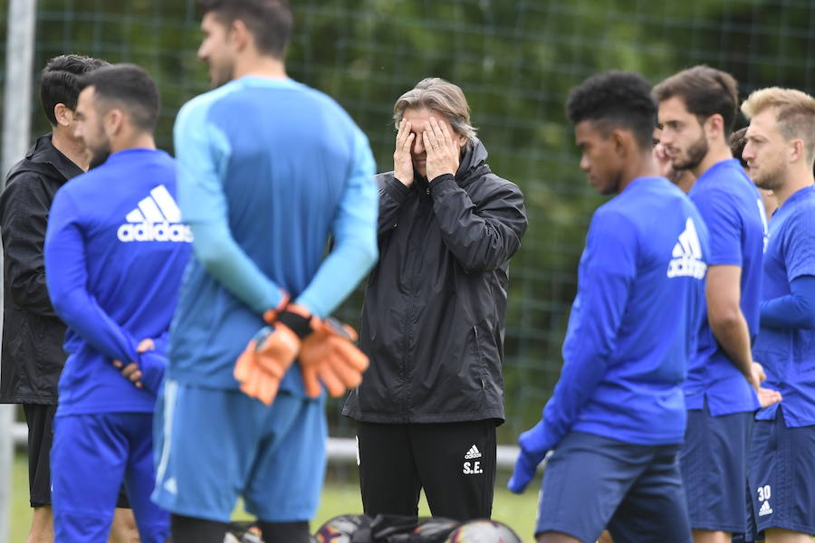 Sergio Egea prepara al equipo carbayón para enfrentarse al Tenerife el próximo domingo en el Heliodoro Rodríguez López.