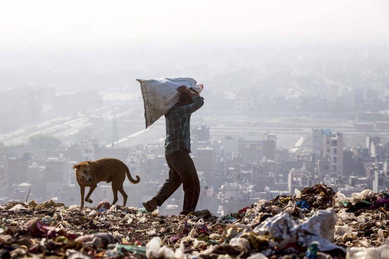 La montaña de basura más alta de la India en Nueva Delhi está en camino de elevarse más alto que el Taj Mahal el próximo año, convirtiéndose en un símbolo fétido de lo que la ONU considera la capital más contaminada del mundo.