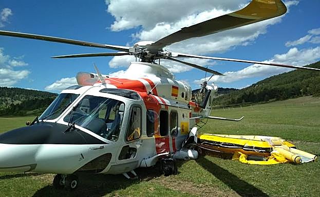 El helicóptero accidentado.
