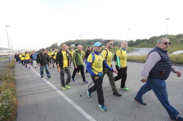 Salida de la marcha de la planta de San Balandrán. 