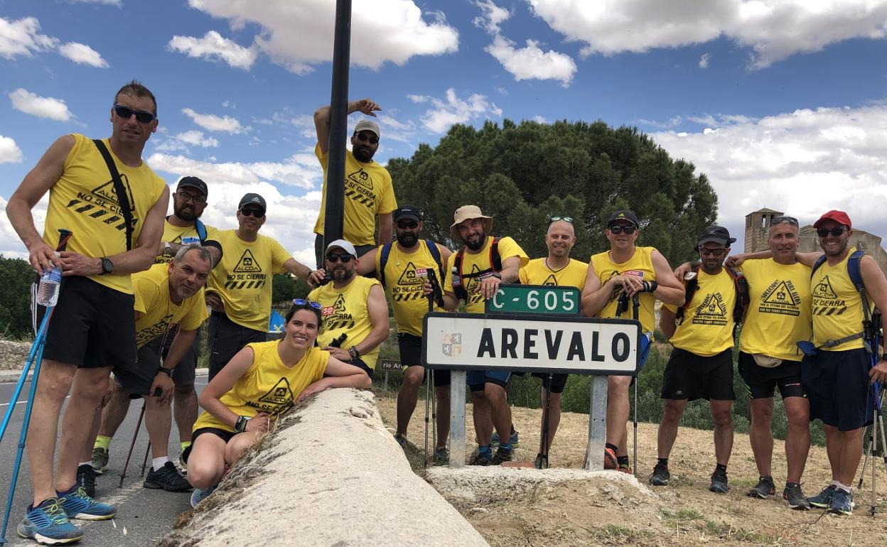 La marcha del aluminio, a su llegada a Arévalo. 