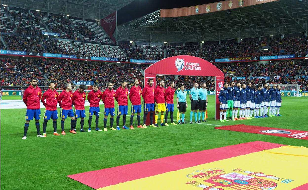 Partido que enfrentó en El Molinón a las selecciones de España e Israel en El Molinón.