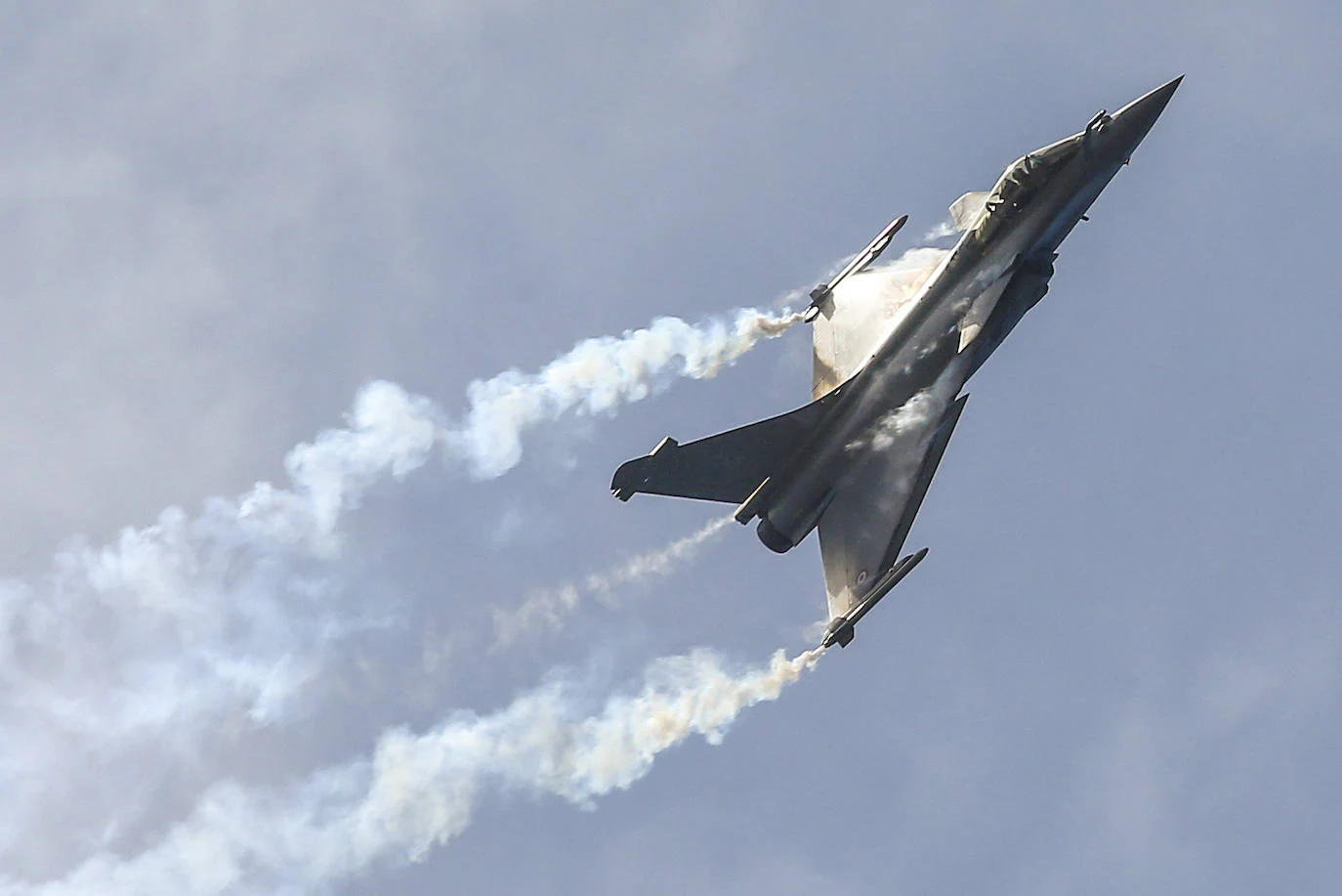 Dassault Rafale. El caza del ejército francés durante su exhibición de 2016 en Gijón.