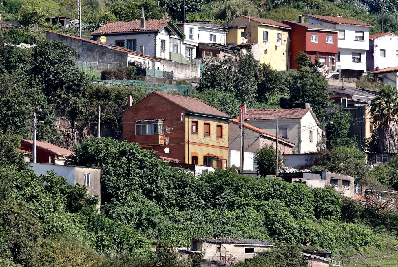 Casas de El Muselín, en Gijón.