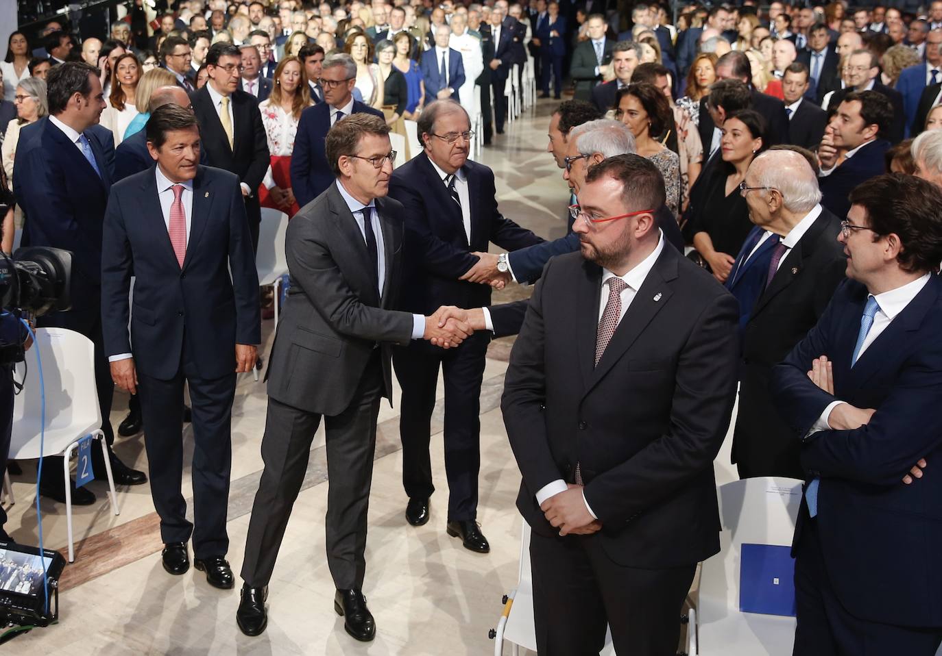 El expresidente del Principado Javier Fernández fue homenajeado este mediodía en Galicia por el gobierno de Núñez Feijóo.