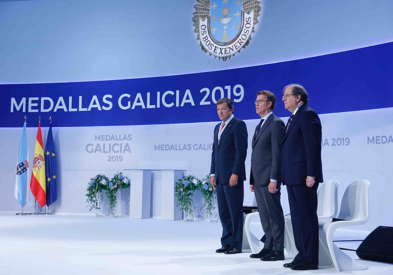 El expresidente del Principado Javier Fernández fue homenajeado este mediodía en Galicia por el gobierno de Núñez Feijóo.