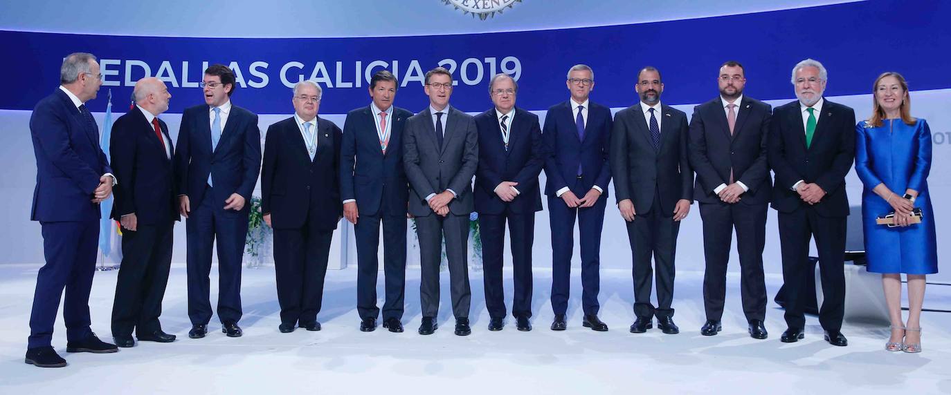 El expresidente del Principado Javier Fernández fue homenajeado este mediodía en Galicia por el gobierno de Núñez Feijóo.