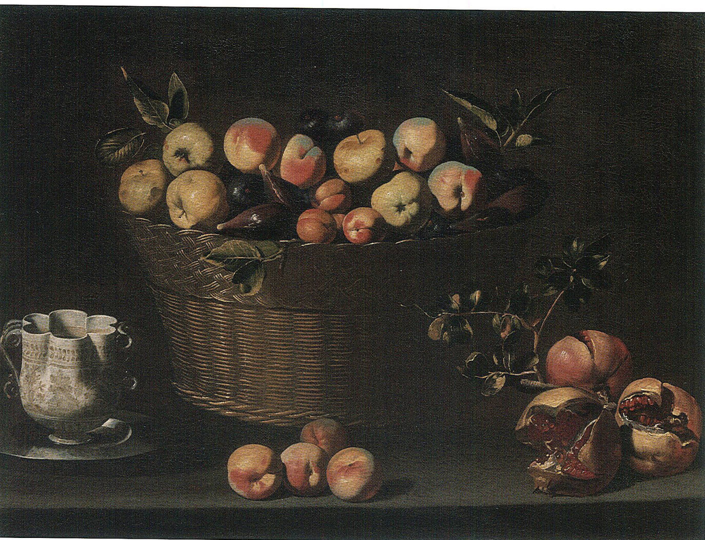 ‘Bodegón con cesto de frutas y jarra’, ca. 1643-49, óleo de Juan de Zurbarán.