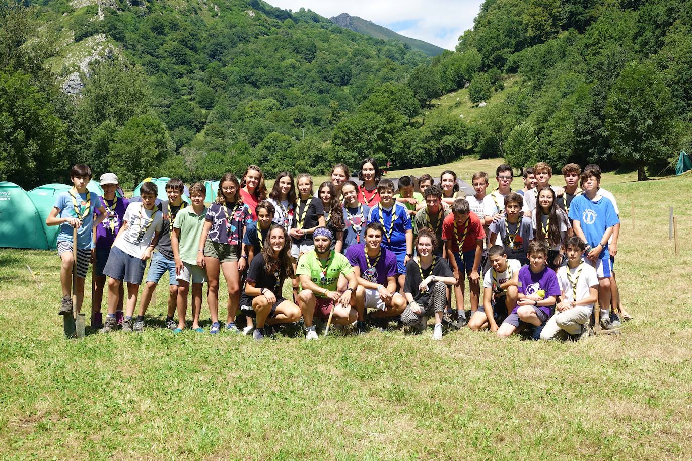Los jóvenes rescatados el pasado mes de julio en la zona de Ponga.