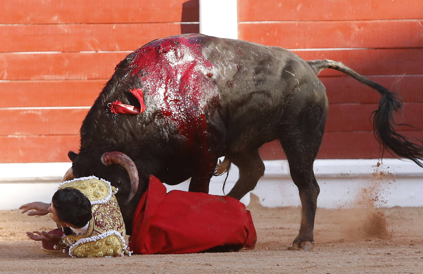 Los diestros José Antonio «Morante de la Puebla» esculpió hoy en Gijón una auténtica obra de arte a su segundo toro, al que cortó las dos orejas, y salió a hombros junto a Julián López «El Juli», al que regalaron otras dos del quinto, en una tarde en la que Aguado se cerró la Puerta Grande con la espada. 