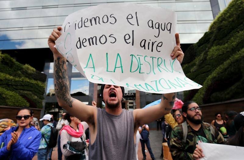 Distintas ciudades del mundo acogieron este viernes concentraciones en señal de protesta por las malas políticas del gobierno brasileño en cuanto a la gestión de los incendios del Amazonas.